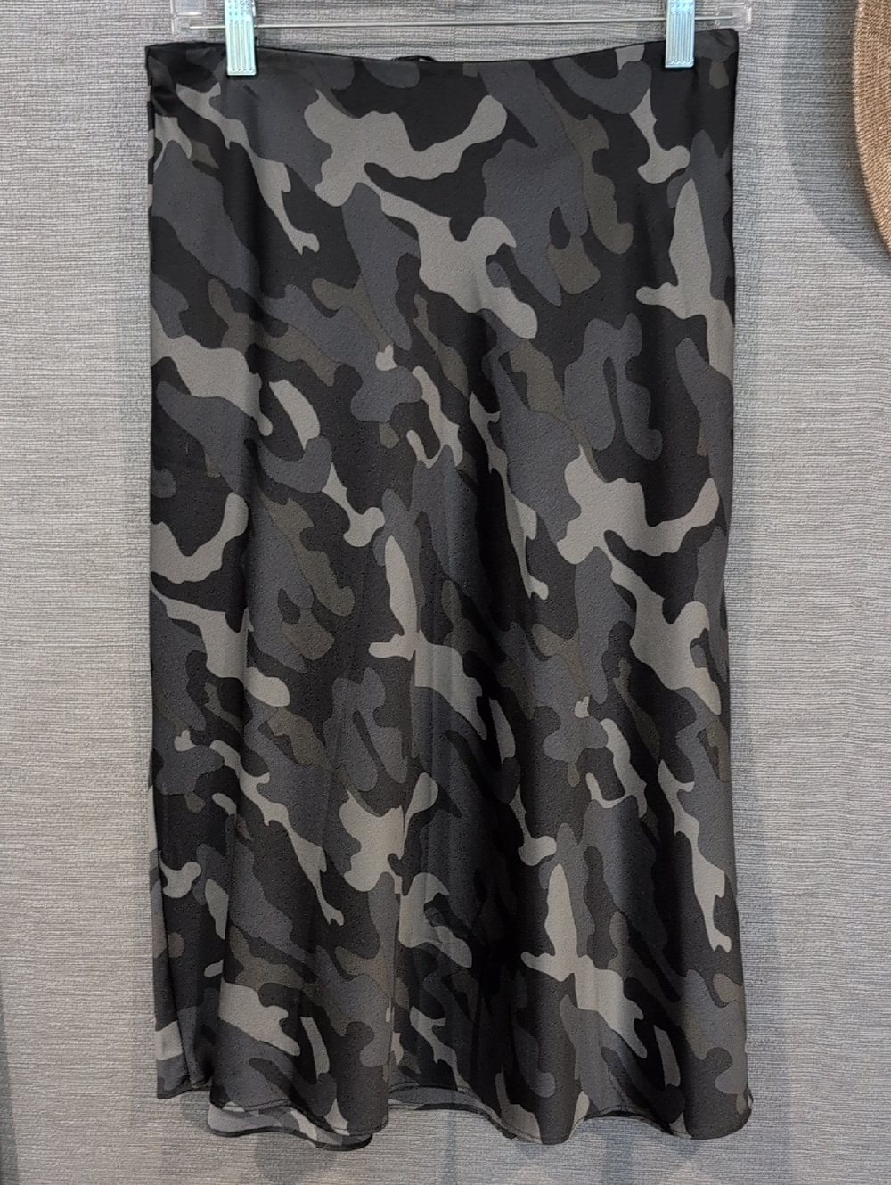 Women's Black & Gray Camo A-Line Skirtg -Express